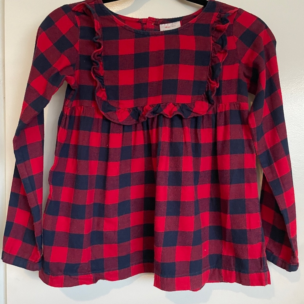 Hannah Anderson Plaid Red and Blue Girls Shirt